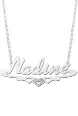 Zilveren naamketting model Nadine