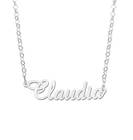 Zilveren naam ketting model Claudia