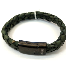 Thomss Thomss - Leren armband - Groen - THB011A - 22 cm