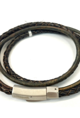 Thomss Thomss - Leren armband - Bruin - THS620010 - 41 cm (20.5 draaglengte)