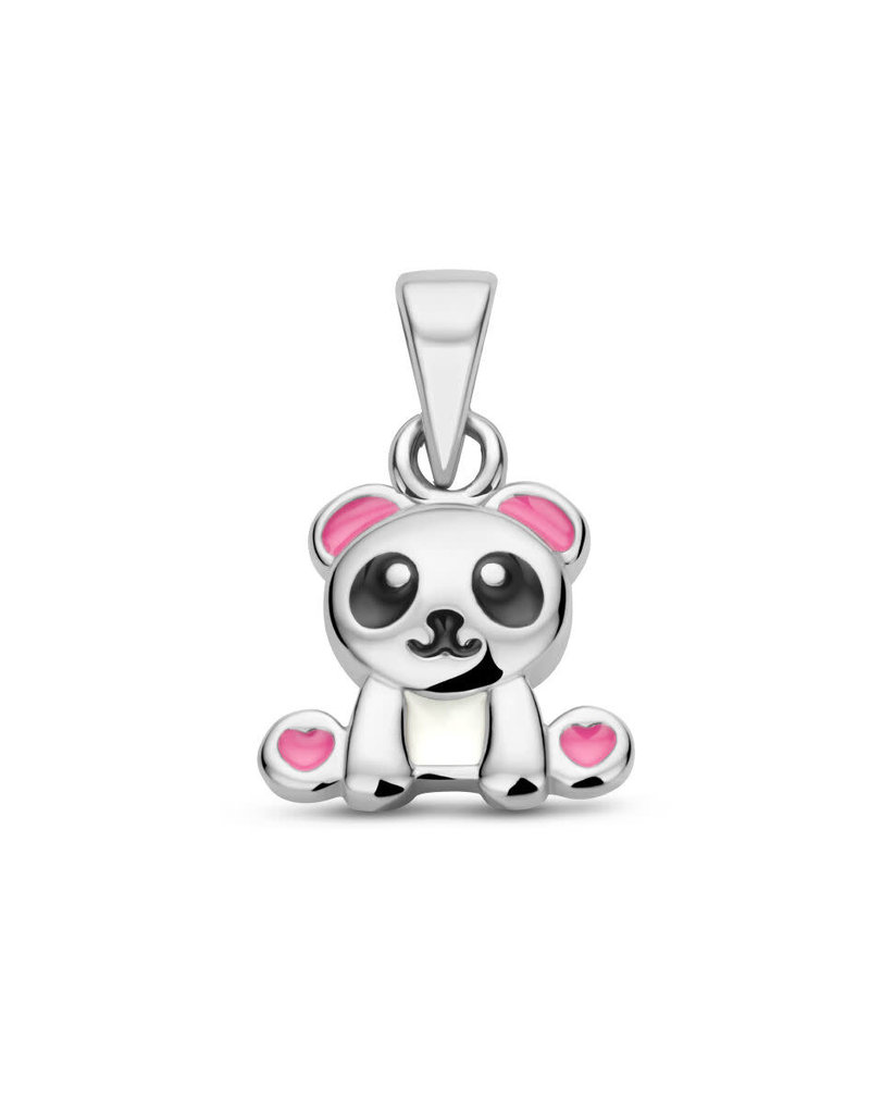 Zilveren hanger - Gerhodineerd - Emaille - Panda