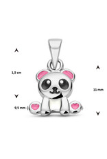 Zilveren hanger - Gerhodineerd - Emaille - Panda