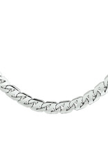 Zilveren heren collier - Gerhodineerd - Geplet Gourmet - 6,6 mm - 60 cm