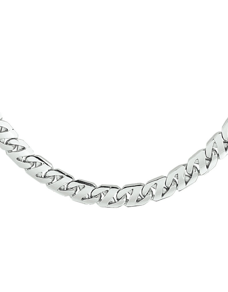 Zilveren heren collier - Gerhodineerd - Geplet Gourmet - 6,6 mm - 60 cm