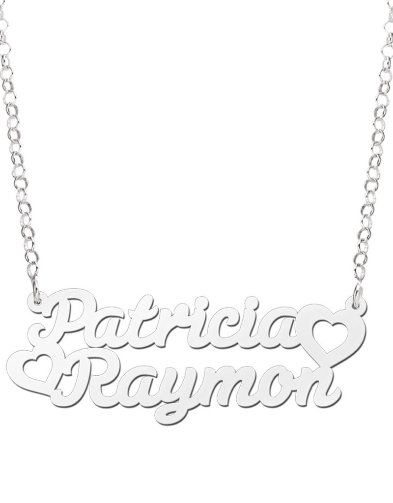 Zilveren naamketting model Patricia Raymon