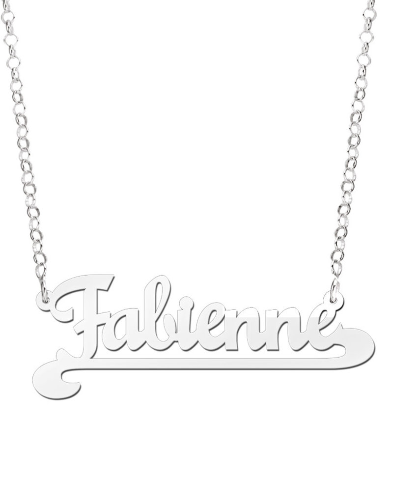 Zilveren naamketting model Fabienne