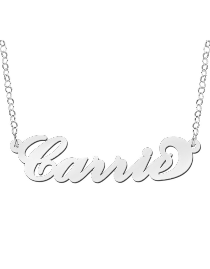 Zilveren naamketting Carrie