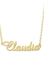 Gouden naamketting model Claudia