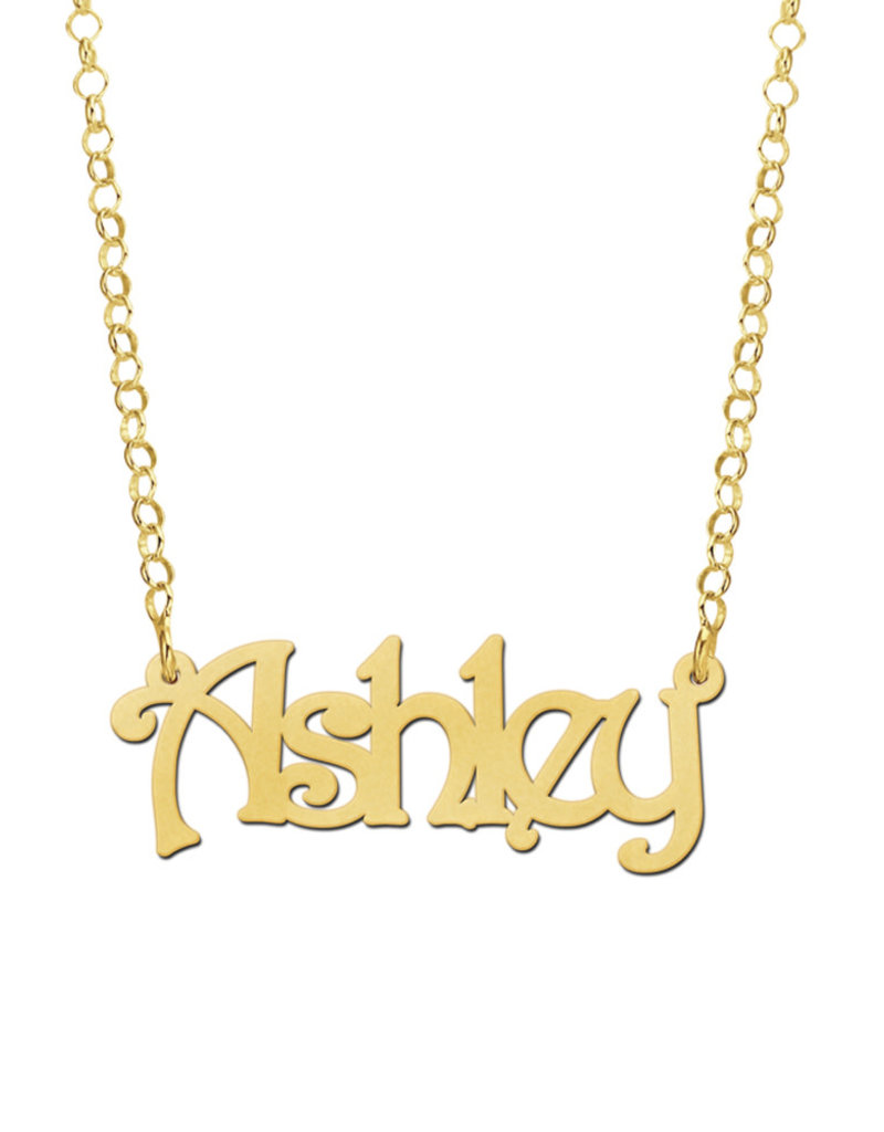 Gouden naamketting model Ashley