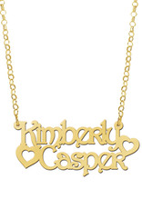 Gouden naamketting model Kimberly Casper