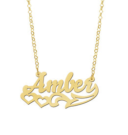 Gouden naamketting model Amber