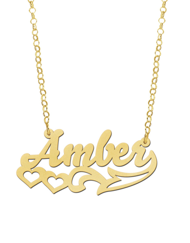 Gouden naamketting model Amber