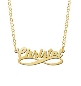 14 karaats - Gouden naamketting model infinity