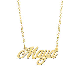 Gouden naamketting model Maya