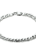 Zilveren heren armband - Gerhodineerd - Geplet Gourmet - 6,6 mm - 21 cm