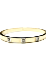 Occasions by Marleen Occasions by Marleen - 14 karaats - Gouden bangle - Briljant - Scharnier - 8tje - Maat 62