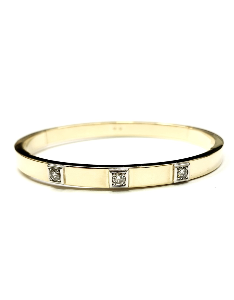 Occasions by Marleen Occasions by Marleen - 14 karaats - Gouden bangle - Briljant - Scharnier - 8tje - Maat 62