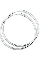 Zilveren oorringen - Gerhodineerd - 2,0 mm - Ronde buis - 39 mm