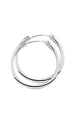 Zilveren oorringen - Gerhodineerd - 2,0 mm - Ronde buis - 24 mm