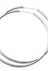 Zilveren oorringen - Gerhodineerd - 2,0 mm - Ronde buis - 54 mm