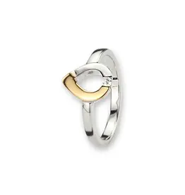 Zilveren / Verguld zilver - Ring - Glanzend - Zirkonia - Maat 18