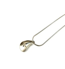 Zilveren collier met hanger - Mat/Ganzend - 45 cm