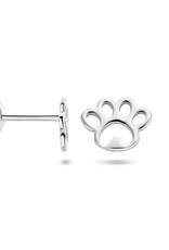 Zilveren oorknoppen - Gerhodineerd - Hondenpoot