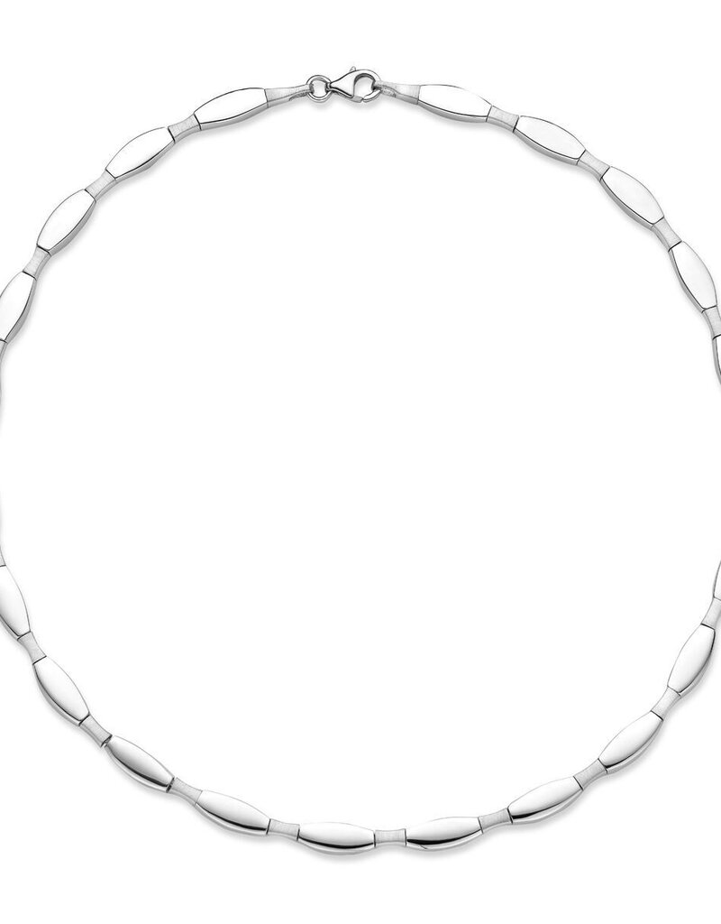 Zilveren collier - Gerhodineerd - Mat/glanzend - 5,5 mm - 43 cm