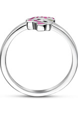 Zilveren kinderring - Gerhodineerd - Poes - Maat 13