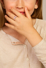 Zilveren kinderring - Gerhodineerd - Poes - Maat 13