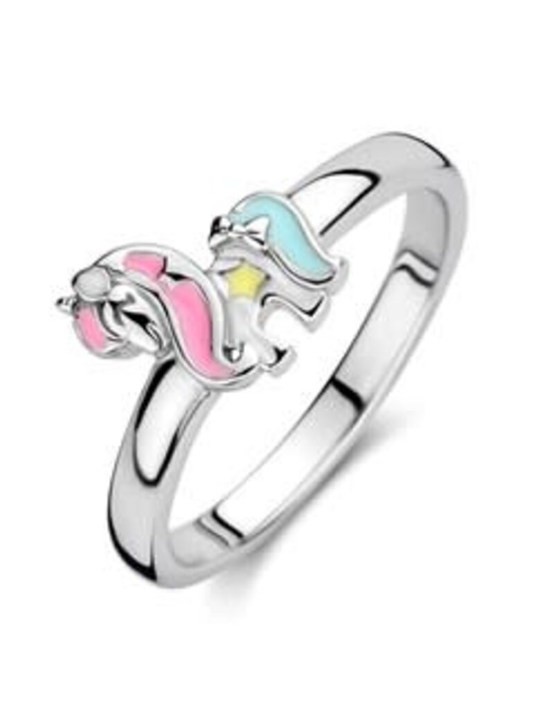 Zilveren ring - Gerhodineerd - Eenhoorn - Multicolor - Maat 14