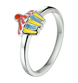 Zilveren kinderring - Gerhodineerd - Cupcake - Maat 13