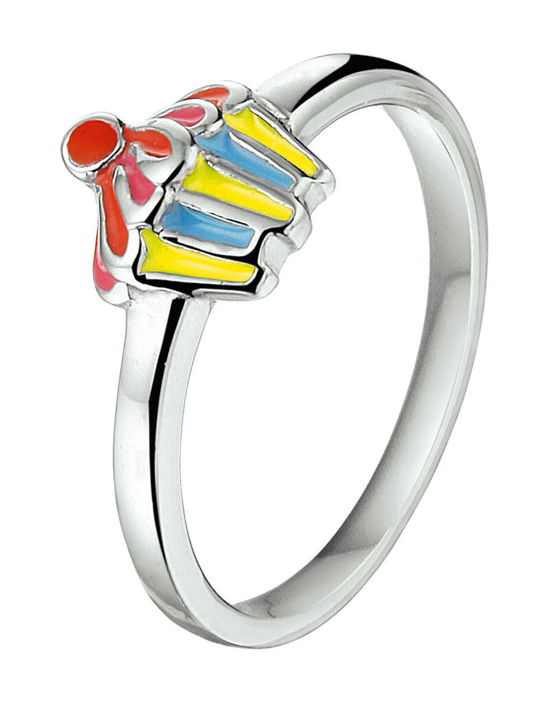 Zilveren kinderring - Gerhodineerd - Cupcake - Maat 13