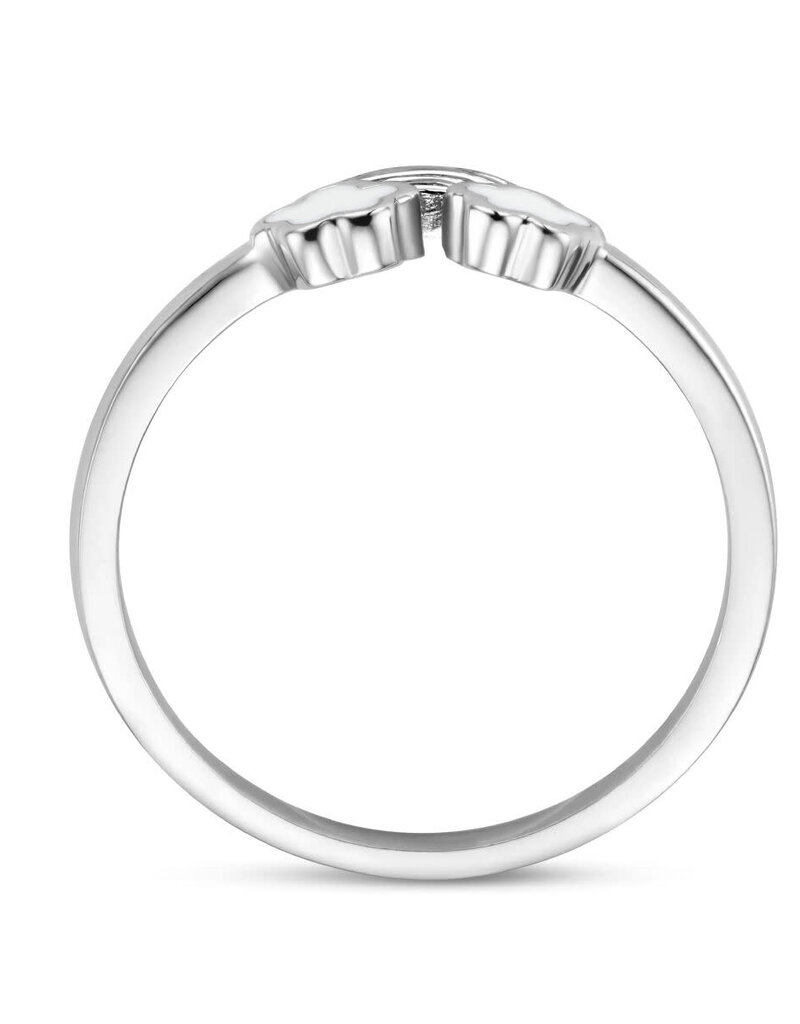 Zilveren ring - Gerhodineerd - Emaille - Regenboog  13.5