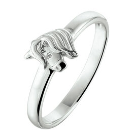 Zilveren kinderring - Gerhodineerd - Eenhoorn - Maat 13.5