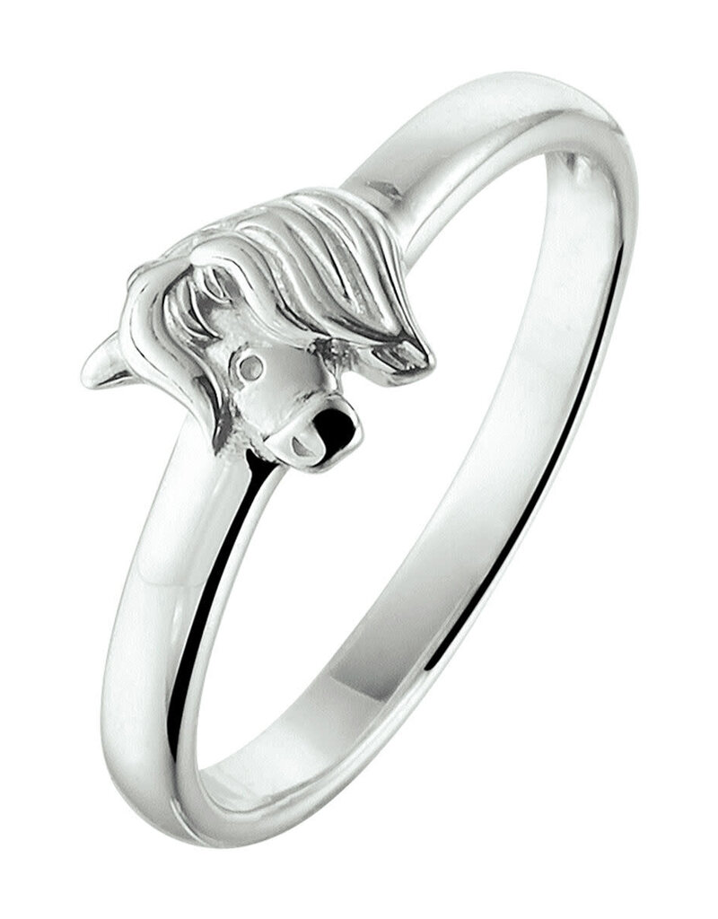 Zilveren kinderring - Gerhodineerd - Eenhoorn - Maat 13.5
