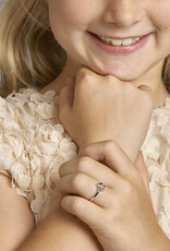 Zilveren kinderring - Gerhodineerd - Bloemetje - Zirkonia - Maat 15