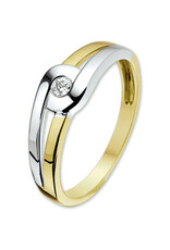 Gouden ring - 14 karaats - Bicolor - Zirkonia - Maat 20