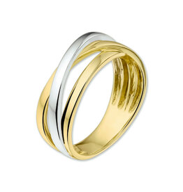 Gouden ring - 14 karaats - Bicolor - Maat 18