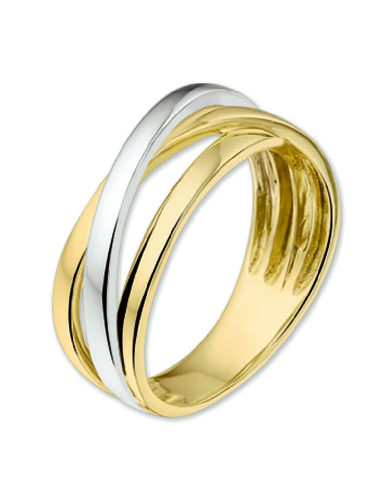 Gouden ring - 14 karaats - Bicolor - Maat 18