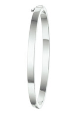 Zilveren bangle  - Gerhodineerd - Vlakke buis - Scharnier - 4 mm - 60 mm