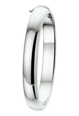 Zilveren bangle - Gerhodineerd - Bolle buis - Scharnier - 8 mm - 60 mm