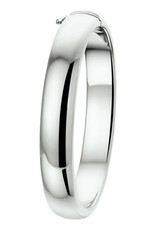 Zilveren bangle - Gerhodineerd - Bolle buis - Scharnier - 10 mm - 60 mm
