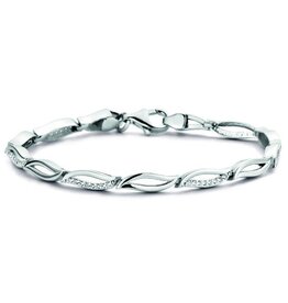 Rosa di Luca Italy Zilveren armband - Gerhodineerd - Zirkonia - 19 cm