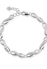 Rosa di Luca Italy Zilveren armband - Gerhodineerd - Zirkonia - 19 cm