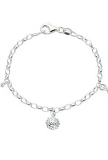 Zilveren bedelarmband - Zon - Maan - Ster - 16 cm