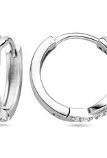 Zilveren oorringen - Gerhodineerd - Zirkonia