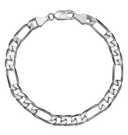 Zilveren armband - Figaro - 6 mm - 21 cm