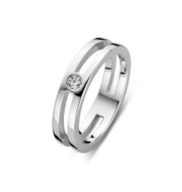 Rosa di Luca Italy Zilveren ring - Gerhodineerd - Diamant - 0,06 crt - Maat 56