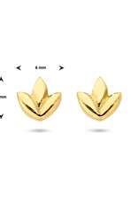 Verguld zilver - Oorknoppen - Blad
